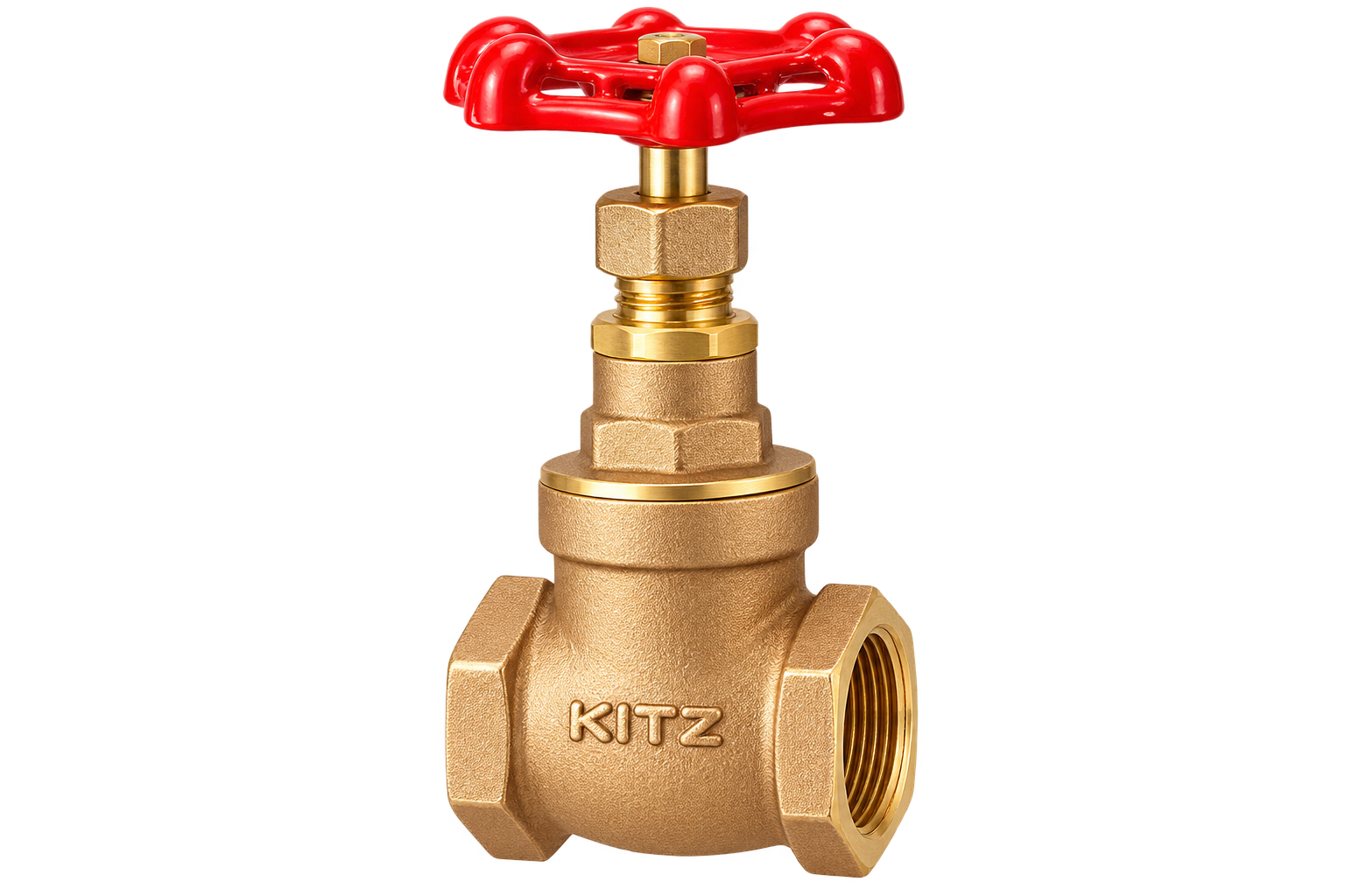 KITZ Gate Valve 1/2 Inch Brass Body Threaded End